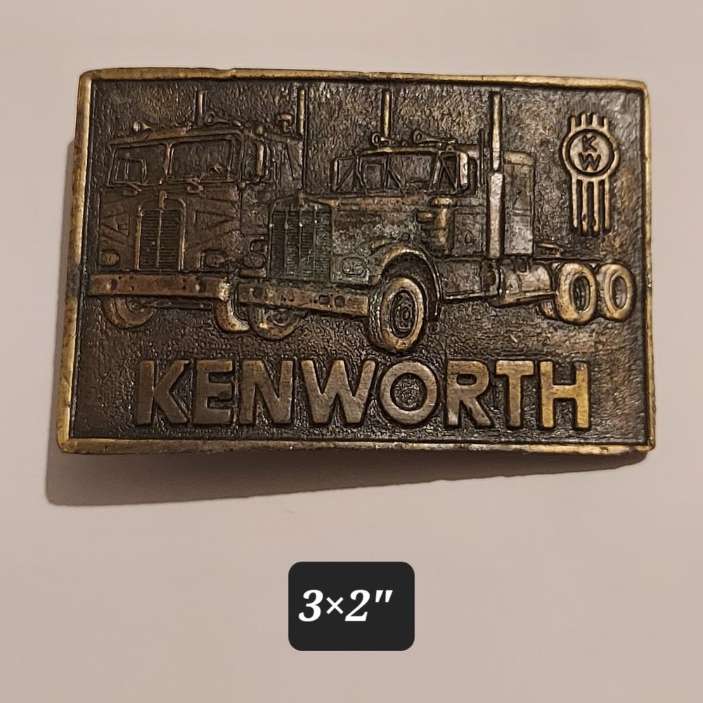 Vintage 1970s Kenworth Truck Cabover Long-Nose 18-Wheeler Belt Buckle 767 Brass